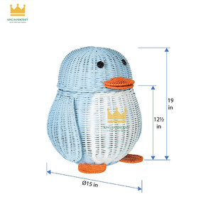 Cestas de Almacenamiento Tejidas de Ratán con Diseño de Pingüinos, Hechas a Mano, Lindas y Decorativas, Organizador de Juguetes para Bebés, Precio Accesible, en Tendencia - Product Image 2