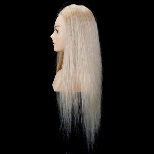 หัวตุ๊กตา manikin ผมมนุษย์ยาวมากสำหรับการฝึกทำผมสำหรับเจ้าสาวเสริมสวยสำหรับฝึกฝึกทำผมและสาธิต - Product Image 4