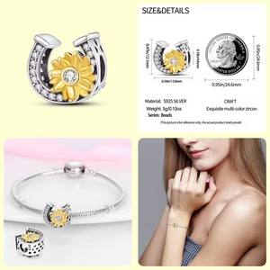 Nuevo Charm Cristiano 2025, Bonito Charm de Plata 925 con Colgante de Sol y Luna, Compatible con Pulsera/Collar Panda, Joyería de Lujo para Mujer, Regalo DIY - Product Image 6