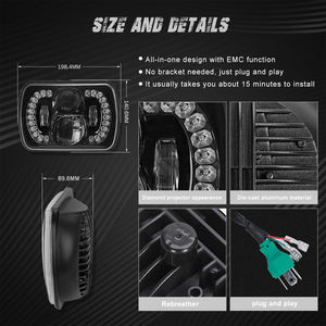 Faros delanteros Led de 24 voltios, 5x7, 7x6 pulgadas, faros delanteros de 7 pulgadas, faros delanteros de 7 "Para camioneta para Jeep <span class=keywords><strong>Pick</strong></span> <span class=keywords><strong>up</strong></span> Car - Product Image 4