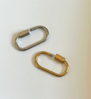 Collier à fermoir verrouillable à vis en or 18K avec porte-breloque mousqueton en acier inoxydable trombone chaîne à maillons style classique