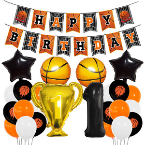 Decoración para Fiesta de Baloncesto, Globos de Látex con Temática Deportiva de Baloncesto, Suministros para Fiestas de Niños, <span class=keywords><strong>NBA</strong></span> para Niños, Baby Shower - Product Image 1