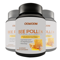 Kapsul Serbuk Sari Lebah Berkualitas Tinggi, Kapsul Royal Jelly dan Propolis Lebah, Suplemen Serbuk Sari Lebah Alami untuk Dewasa