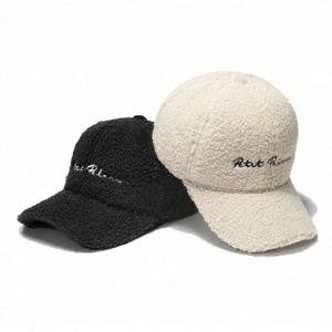 Winter Warm Raised Embroidery Logo 6 Panel <b>Women</b> Lamb Custom Fuzzy Wool Plush Outdoor Baseball <b>Cap</b> - Product Image 1