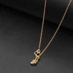 Mini Collana con Ciondolo a Cuore Dorato con <span class=keywords><strong>Alfabeto</strong></span>, Chiusura a T, Gioiello con Charm d'Amore per Donne - Product Image 3