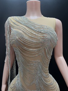 Mới lạ Y3811-D xu hướng sản phẩm 2025 New arrivals sang trọng <span class=keywords><strong>prom</strong></span> Dresses Evening Gown mới nhất Cocktail bên Dresses với tua - Product Image 2