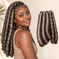 Extensions de cheveux synthétiques de haute qualité, longues, en fibres douces, aspect naturel, lisses, apparence naturelle, 3X tresses françaises bouclées