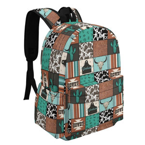 Vintage Western Print <b>Backpack</b> Custom Laptop <b>Backpack</b> <b>Kids</b> Student School Bag Custom Logo Pattern Outdoor Travel <b>Backpack</b> - Product Image 2