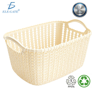 Ele-Gate <b>Plastic</b> Storage <b>Basket</b> L Size Yarn Knit Design Lightweight Durable - Product Image 4