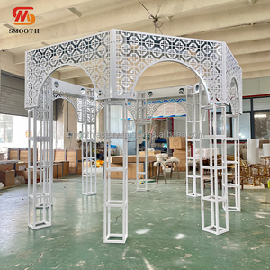 LEDA Nouvelle Arrivée Moderne, Pavillon de Mariage en Fer Forgé Blanc Ajoure pour Fêtes et Cérémonies - Product Image 3