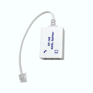 Splitter "telephone-modem" with a combination of 1in-2out jacks with integrated cable