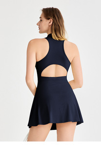 Vestido de Tenis JCX sin Mangas para Mujer, con Cinturón y Relleno en el Pecho, Traje de Yoga de Dos Piezas Anti-transparencia, Traje de Bádminton Deportivo de Una Pieza con Culottes Cortos - Product Image 5