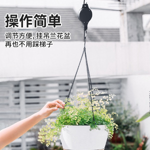 Adjustable Telescopic Garden <b>Hook</b> With Carabiner For Hanging Baskets And Birdcages Outdoor Use Black <b>Plastic</b> Round Shape - Product Image 3
