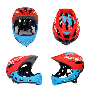 Kinder Kinder Volle Gesicht Schutz Downhill-Bike Skate Helm Mountainbike Helm mit Abnehmbaren Schutz