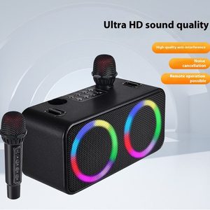 Portable TWS Function DJ Surround Stereo <b>Wireless</b> Loud Machine 2 <b>Microphone</b> Karaoke Set Speaker for Outdoor Party - Product Image 5