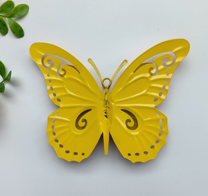 Ailes <span class=keywords><strong>en</strong></span> <span class=keywords><strong>fer</strong></span> <span class=keywords><strong>forgé</strong></span> moderne Deux papillons Autocollant mural tridimensionnel Clôture de jardin <span class=keywords><strong>extérieur</strong></span> <span class=keywords><strong>Décoration</strong></span> de la maison avec format de corde - Product Image 6