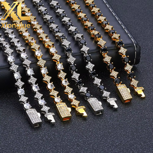 Tarnish-Free <b>Copper</b> Link Chain <b>BANGLES</b> Unisex Waterproof Punk Fashion Jewelry Zircon Main Stone Trendy Pendants Gift - Product Image 5