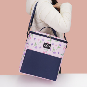 Sac à lunch isolé de grande capacité Nouveau style imprimé Sac de pique-nique frais Simple couleur unie pour le bureau en plein air - Product Image 2