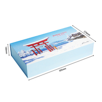 Caja de Regalo Magnética Personalizada con Impresión de Paisaje Invernal, Caja Magnética Rígida Grande con Compartimentos Pequeños Extraíbles para Regalos Navideños