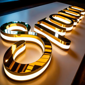 Lettres rétroéclairées en acier inoxydable pour extérieur, enseigne lumineuse extérieure, logo LED, enseigne de devanture de magasin, enseigne commerciale - Product Image 3