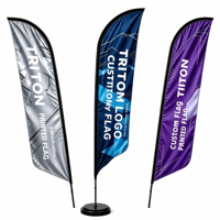 Drapeau promotionnel extérieur personnalisé avec mât en fibre de verre, ensemble de drapeaux plume personnalisés avec logo pour la plage