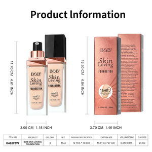 Orijinal BOB Su Geçirmez Uzun Süreli Fondöten Likit Yağ Kontrolü Nemlendirici Topaklanmayan Kapatıcı Tüm Cilt Tipleri İçin - Product Image 6