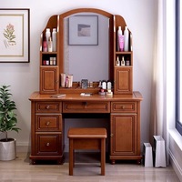 Meuble de rangement multifonctionnel de style contemporain de luxe, table de maquillage et de toilette en bois massif, lumière, meubles de chambre à coucher, 8 tiroirs
