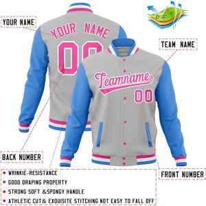 Custom Baseball Varsity Jacket Lightweight Bomber <b>Coat</b> Personalized <b>Stitched</b> Text Logo Unisex Adult Full Sleeve Breathable - Product Image 3