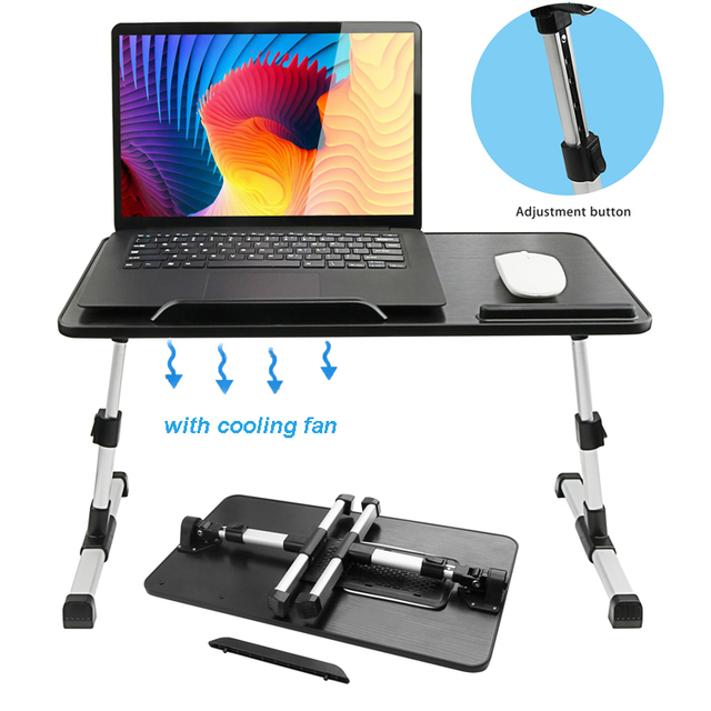 Best Seller Laptop Desk for Bed Portable Laptop Table Tray With Foldable Legs Height Adjustable Laptop Table With Cooling Fan