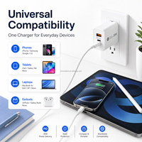 Adaptateur mural double port Type-C haute vitesse 35W PD à charge rapide, résistant à la chaleur, de haute qualité, pour une utilisation mondiale