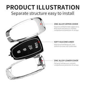 Housse de clé de voiture en alliage de Zinc à distance pour Hyundai <span class=keywords><strong>Grand</strong></span> Santa Fe IX45 GENESIS EQUUS AZERA 2013 2014 2015 2016 accessoires sans clé - Product Image 5