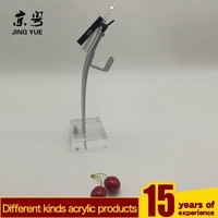 Support d'affichage moderne pour écouteurs en acrylique avec porte-logo pour utilisation sur bureau, étagère inclinée verticale, design personnalisé en plexiglas argenté