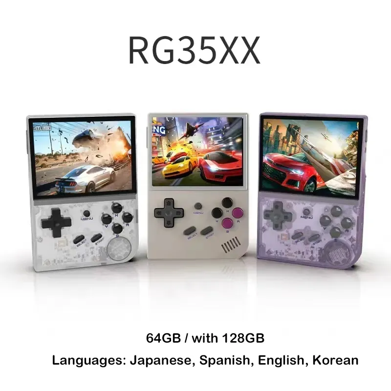 Anbernic Rg35xx Retro Mini Handheld Game Console Linux Systeem 3.5 Inch 64Gb Draagbare Pocket Video Game Speler