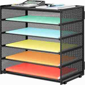 Mesh Paper <b>Organizer</b> Storage for Desk Accessories Workspace <b>Organizers</b> 6 Tier Letter Tray Desk <b>File</b> Organization for Office - Product Image 1