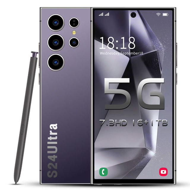 2025 Hot Selling S24 Ultra Original 16GB+1TB 7.3 Inch 108MP High Quality Android Dual SIM LTE 5G Smartphone French Spanish OLED