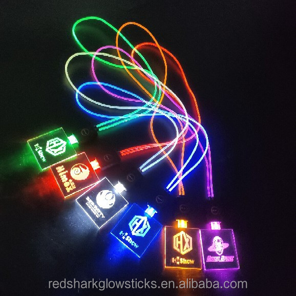 Glitter LED USB Charging Pendant Necklace Customized