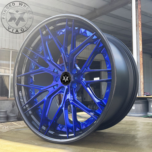 Jantes forgées personnalisables en fibre de carbone bleues pour voitures, 17-24 pouces, 8J-12J, compatibles avec Toyota Supra, <span class=keywords><strong>Ford</strong></span> <span class=keywords><strong>Mustang</strong></span>, PCD CB personnalisé - Product Image 3