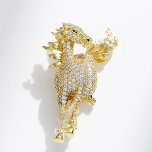 Broche de caballo del zodíaco chino TIANSHE, accesorio de alta gama con diseño de animal para el pecho, estilo chino. - Product Image 2