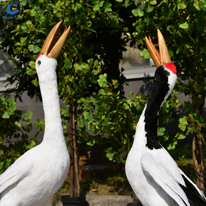 CCAA02 Simulation réaliste d'animal animatronique grandeur nature <span class=keywords><strong>Grue</strong></span> à couronne rouge modèle pour parc - Product Image 5