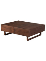 Table basse en bois de noyer noir d'Amérique du Nord, multifonctionnelle, avec rangement, simple, moderne, carrée, télescopique, style nordique, sans assemblage