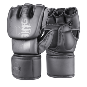 GINGPAI, guantes profesionales de PU de medio dedo, <span class=keywords><strong>Boxeo</strong></span> MMA, entrenamiento de Sanda, empuñaduras de mano de alta calidad, sin estiramiento, marciales mixtas para - Product Image 4