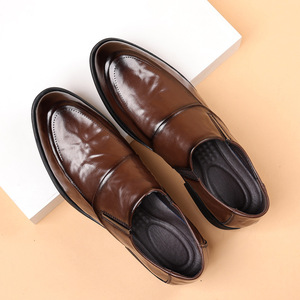 Mocassins en cuir noir pour hommes, fermeture à enfiler, chaussures de bureau et de ville, taille adulte 9011 - Product Image 2
