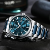 Jam Tangan Pria Mewah Poedagar 967 Quartz dengan Tali Baja Anti Karat, Fitur Tanggal, Penunjuk Waktu Bercahaya, Tahan Air, untuk Pria