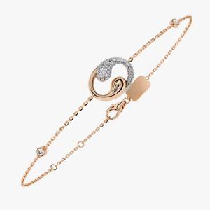 Elegant Women's 14k Rose Gold Bracelet with Round Cut Diamond bracelet Bangles for Anniversary Gift - Product Image 1