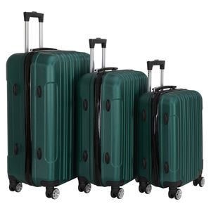 Ensemble de valises rigides 3-en-1 DB, vert foncé, grande capacité, roulettes pivotantes, serrure TSA, bagages de voyage - Product Image 4