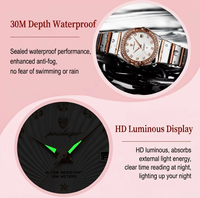 Poedagar Reloqio Montre de Luxe Femme Double Calendrier Lumineux Acier Fermoir Papillon Verre Trempé Étanche OEM ODM Faible MOQ