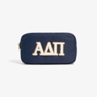 Pochette cosmétique de lettre chenille grecque personnalisée ADPi Pi Pi Phi AXO KAT étui de voyage à patchs scintillants cadeau pour les sacs de maquillage de sororité des soeurs