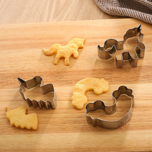 New 3-Piece Stainless Steel Microwave Oven Safe Unicorn Design Biscuit Mold Set DIY Cute Baking Cookie Cutter <b>Tools</b> Keksform - Product Image 4