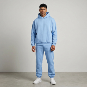 Pullover <b>Thick</b> <b>Fleece</b> Oversize Hoodie Sets Custom Logo Plus Size Sweatpants and Hoodie Set Hoodies - Product Image 1