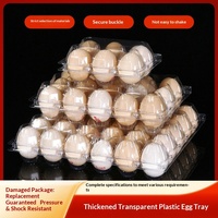 Carton à œufs en plastique jetable de taille moyenne, en PET épaissi, rectangulaire, transparent, de type blister, résistant aux chocs, impression personnalisée, qualité alimentaire